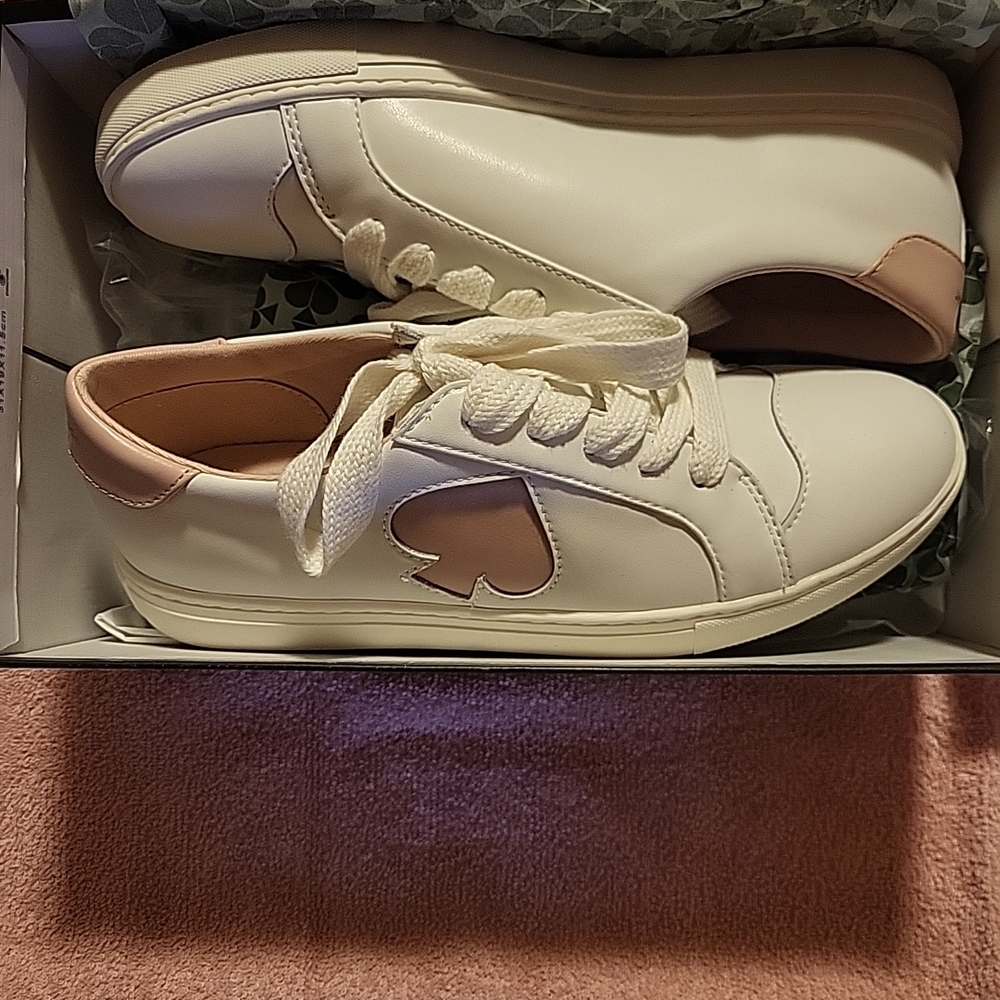 Kate Spade Women's Cream and Pink Sneakers
